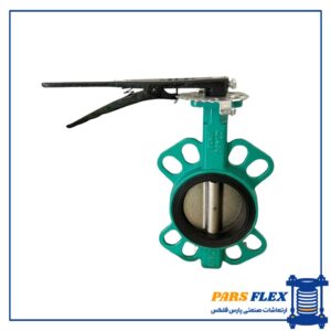 شیر پروانه ای ویفری اهرمی pn 16 نوین شیر 5 اینچ